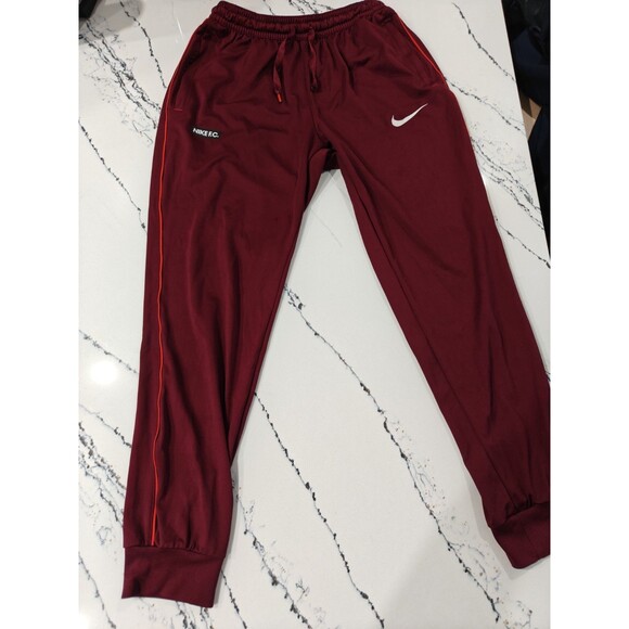 Nike Men's Medium Red Jogger FC Tracksuit Pants with Elastic Waist - Picture 2 of 10